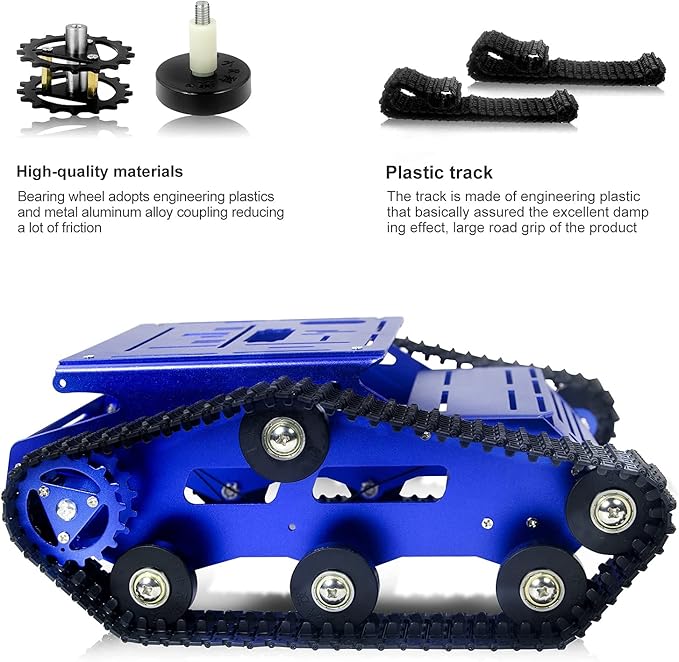 Robot Smart Car Chassis Kit Full Aluminum Alloy Tank Mobile Platform with 2WD Motors for Arduino/Raspberry Pi Robot Projects