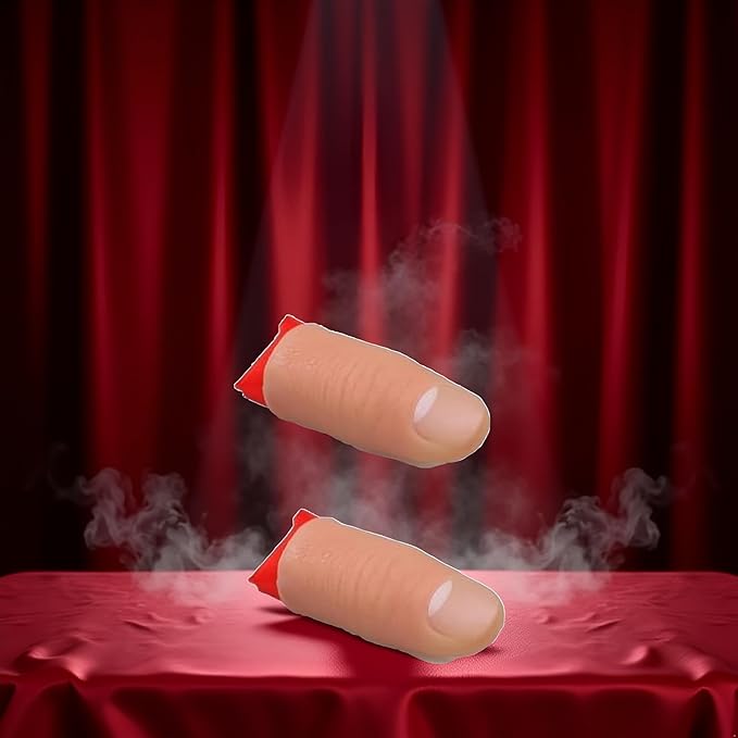 2 Pcs Fake Thumb Tip Magic Tricks,Fake Thumb Tip Silk Vanish Magic Disappearing Silk,Fake Thumb Tip Magic Trick Gimmick Magician Accessory Magic Kits and Accessories,Novelty and Gag Toys