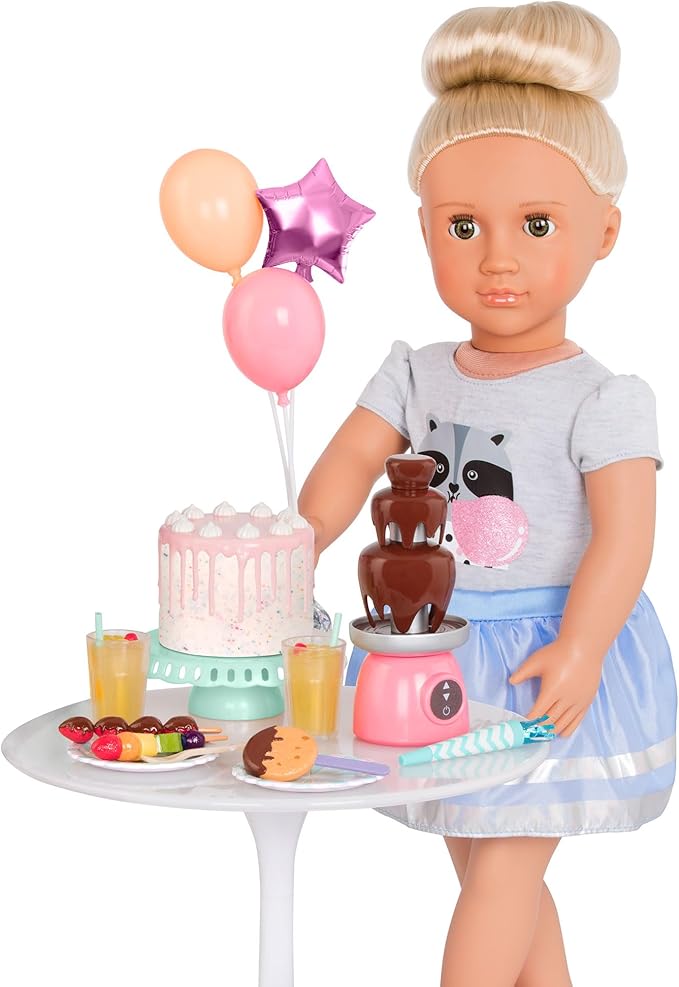 Our Generation 46 cm Dolls Party Accessories - Birthday Cake & Balloons - Doll Accessories - Toy for Children from 3 Years - Sweet Celebration Birthday Set