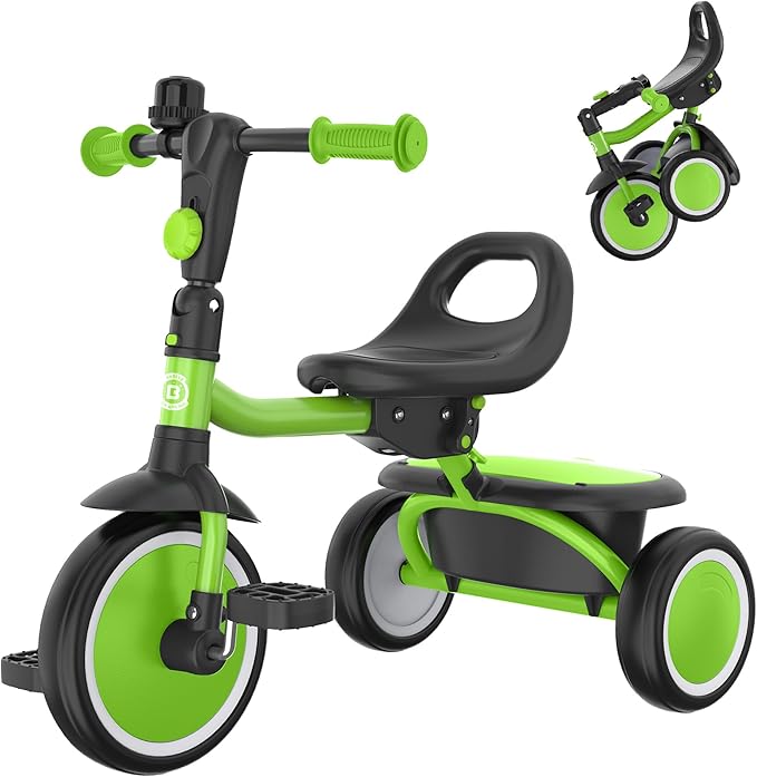 besrey Kids Tricycles Age 18 Month to 5 Years, Toddler Tricycle Kids Trikes Tricycle, Gift Toddler Tricycles for 2-5 Year Olds, Gift & Toys for Boy & Girl, Trikes for Toddlers, Grass Green