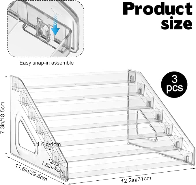 3 Pack 7-Tier Toy Cars Display Shelf for Hot Wheels Display Case Storage Organizer for 1/64 Scale Toy Cars-Hold 63 Toy Cars Clear Model Car Case Holder Container Shelf (Only case)