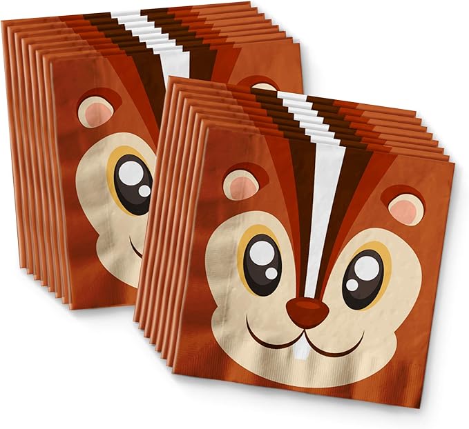 Squirrel Birthday Party Supplies Set Plates Napkins Cups Tableware Kit for 16
