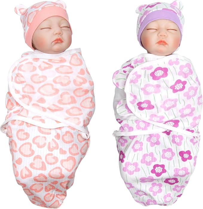 Reborn Baby Doll Clothes 17-22 Inch Reborn Doll Clothes Accessories for Baby Doll Clothing (Purple & Pink Blanket )