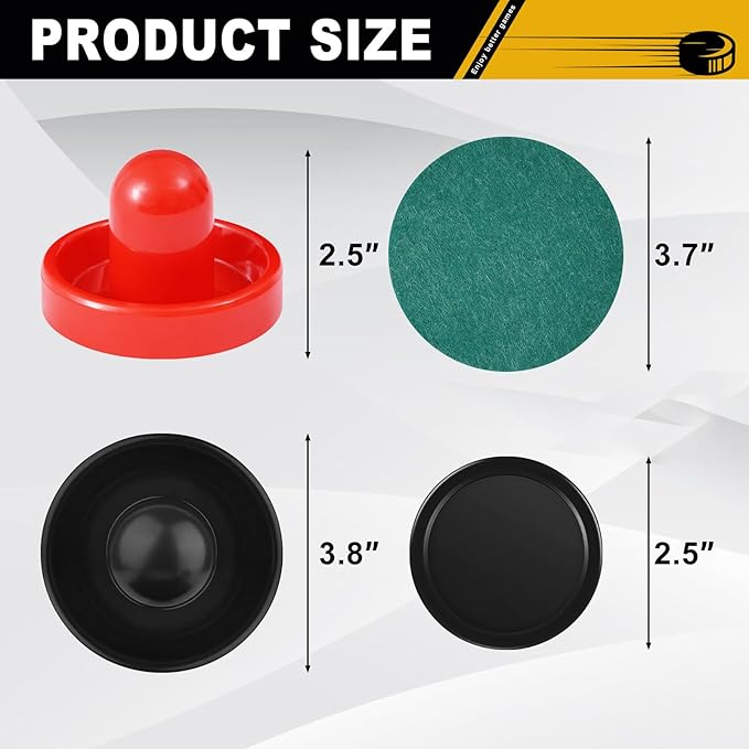 Air Hockey Pushers and Air Hockey Pucks, Indoor Games Goal Handles Paddles Replacement Accessories Set for Game Tables Equipment