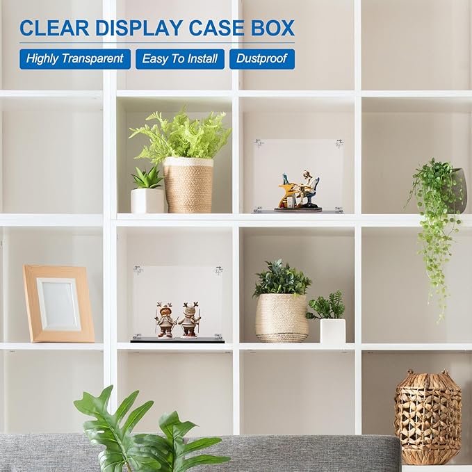 MECCANIXITY Acrylic Display Case, 4''x8''x12'' Clear Display Box Assemble Dustproof Display Box Storage Organizer for Collectibles Action Figures