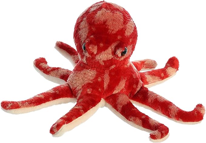 Aurora® Adorable Mini Flopsie™ Pacy Octopus™ Stuffed Animal - Mini Companions Ready for Playful Adventures - for Kids All Ages, Toddlers, Adults, and Families - Red 10 Inches