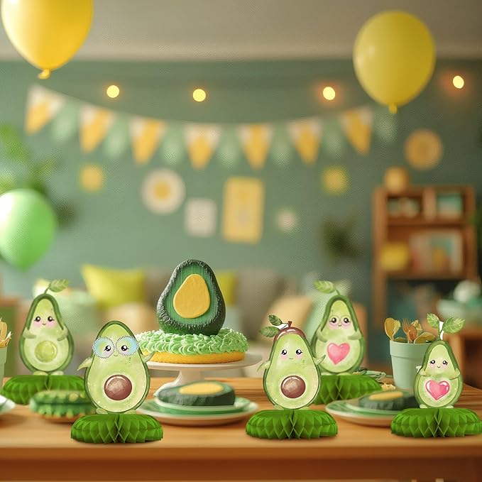 12 Pack Avocado Table Decorations - Avocado Party Decorations for Kids' Birthday and Baby Shower - Avocado Table Toppers