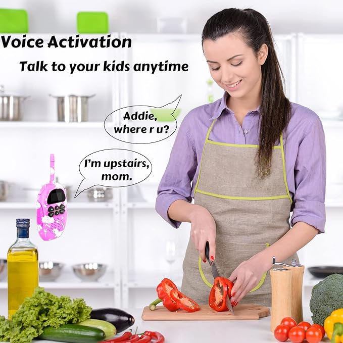 USA-Designed KidzAdventure Rechargeable Walkie Talkies for Kids 2 Pack - 48 Hours Battery 3 Miles Range 22 Channels 2 Way Radio Voice Activation. Best Hiking, Camping & Outdoor Kids Toy Gift Ages 5-10
