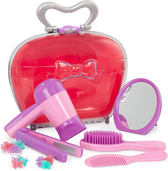 Battat – Play Circle – Hair Dryer with Sounds & Air – Carrying Case – Salon Accessories – Pretend Play Toys – Beauty Shop – 3+ Years(15 Pieces)