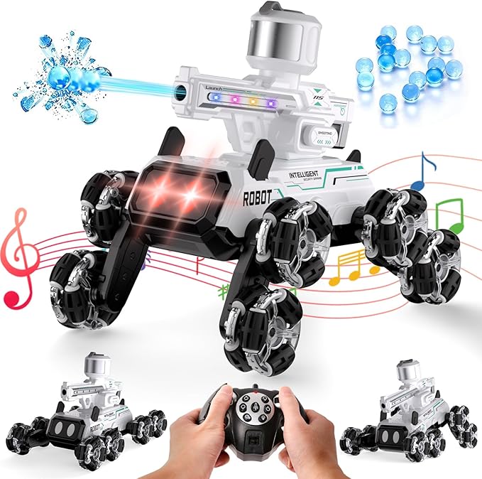 Godboat Robot Dog - Smart Toys for Kids with Music & LED Eyes, 2.4GHZ RC Car, 8-Wheel Stunt, 9+ Lifelike Actions and Water-Shooting, Age 3 4 5 6 7 8 Year Old Boys Girls Christmas & Birthday Gifts 2026