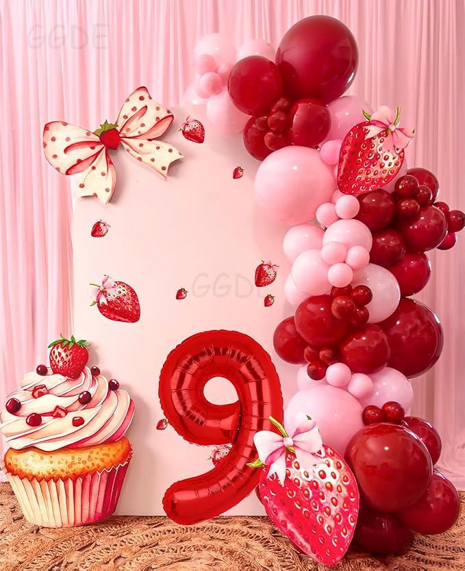 40 Inch 9 Red Number Balloons Mylar Foil Helium Digital Balloons Baby Shower 9th Birthday Party Decor Supplies
