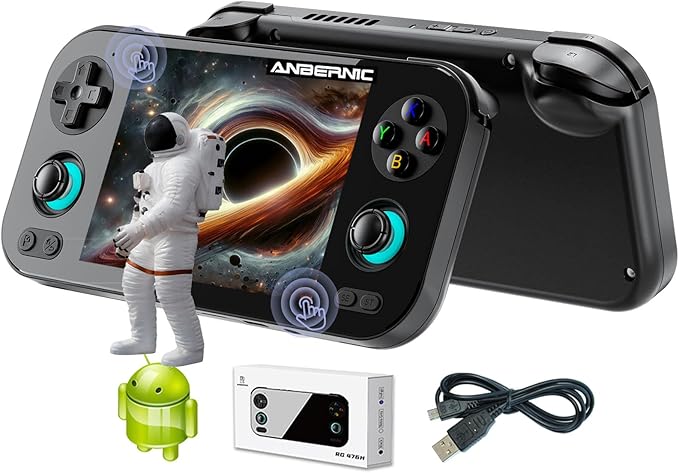 RG476H Retro Game Console Android 13 System Unisoc T820 RG 476H Handheld Game 4.7-inch LTPS Multi-Touch Screen Online Fighting Joystick Supports Output WiFi 5000mAh 8+ 128GB (RG476H-Black-new)
