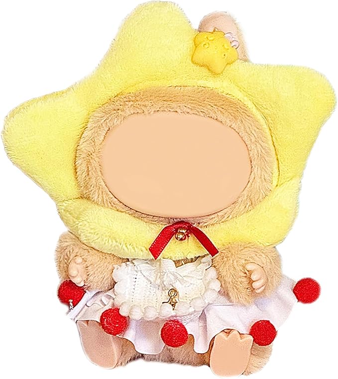 Clothes for Doll, 17cm Doll Clothes Set Suitable for Dolls Accessories - Headband + Scarf + Skirt (NO Doll),Yellow Star