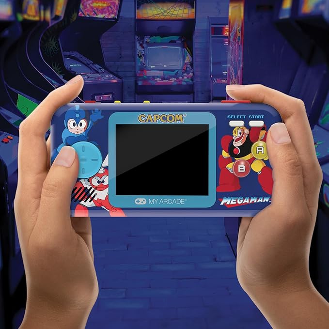 My Arcade Megaman Pocket Player Pro: Arcade Classics Capcom Video Game Console, 6 Games in 1, Birthday Gifts, Collectible