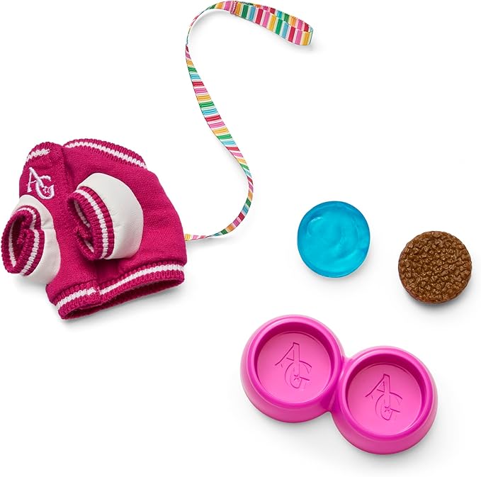American Girl, Truly Me 18-inch Doll Accessories, AG Star Squad Puppy & Accessories, Coconut Chip, for Ages 6+