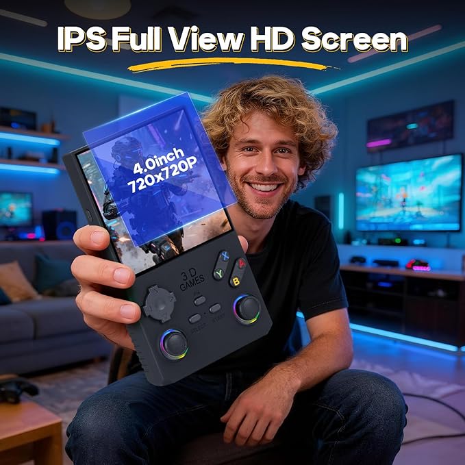 2025 New V40 Max Retro Handheld Game Console, 40000 Preloaded Games, 256GB Expandable Storage, 4 Inch IPS HD Screen, Portable Gaming Device with Long Battery Life (Black)