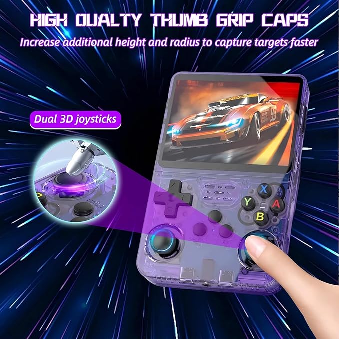 R36s-Retro Handheld Game Console with 128G 3.5 Inch IPS Screen Built-in 20000+ Classic Games Open Source Linux System Portable Pocket Video Player with 3200mah Battery (Red)