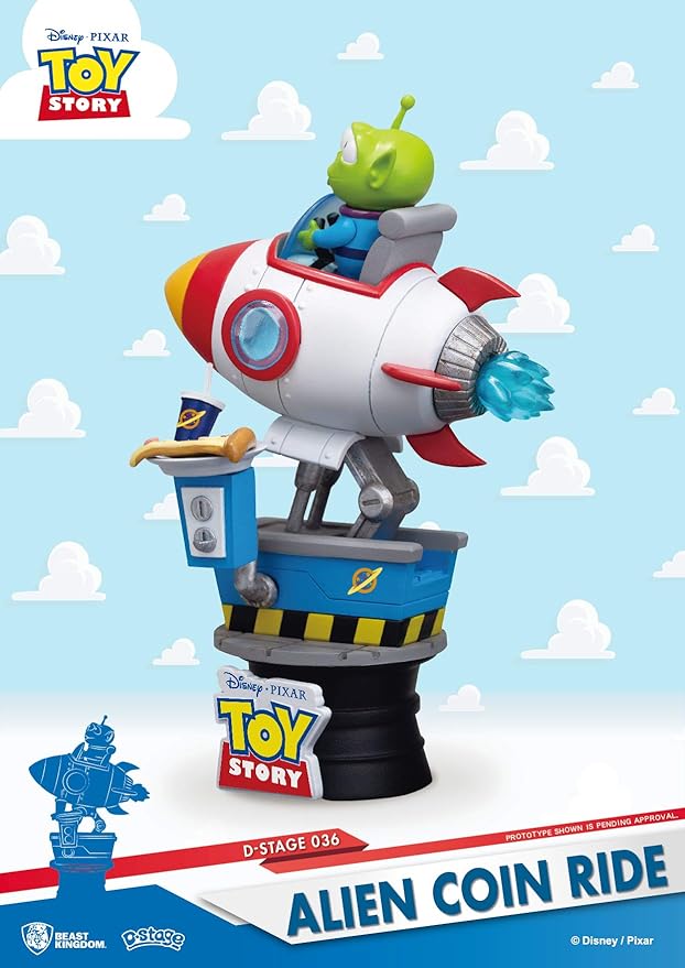 Beast Kingdom Toy Story: Alien Coin Ride Ds-036 D-Stage Series Statue, Multicolor