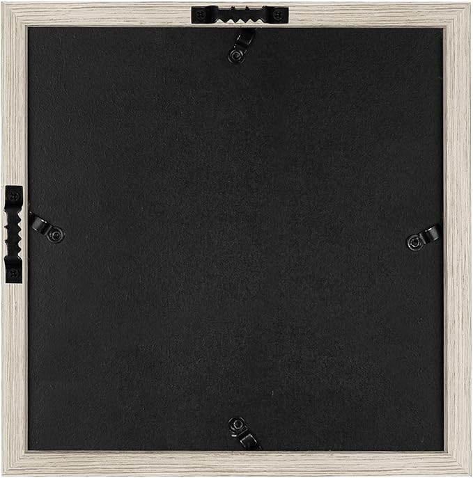 Americanflat 11x11 Shadow Box Frame with Shatter-Resistant Glass - Silhouette Collection - Large Shadow Box Display Case for Tabletop and Wall Display - Driftwood with Soft Felt Back