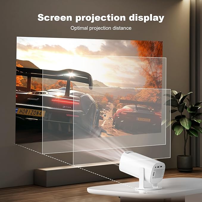 New P30 Retro Game Console with Projector，4K HD Portable Projector with 36000+ Games，Plug and Play TV Video Game Stick，Smart Projector with 2.4g Wireless Controllers，Android TV 11.0, WiFi