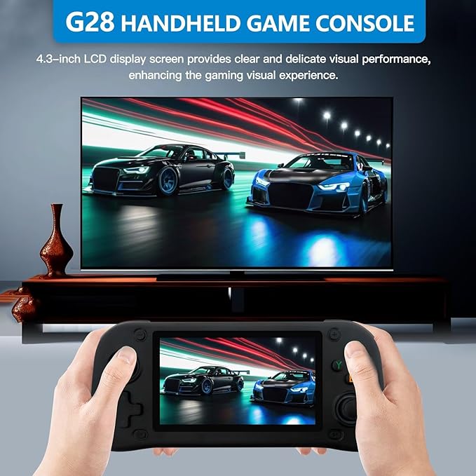 15000+ Games Retro Handheld Console, HD Gaming Controller, TV Home Arcade, 64GB Storage, 4.3-Inch Display, Multiple Emulators for PS1, for N64, Supports HDMI Output(Black),Updated by Loner