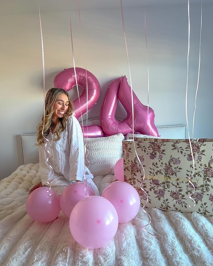 Pink 2 Balloon, Number Balloons 40 Inch, 2nd Balloon Number Birthday Decorations, Second Two Birthday Party Supplies, Number 2 Balloon