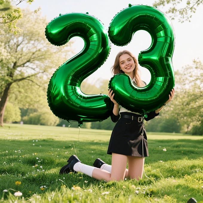 40 Inch Green 3 Number Balloons 3 Foil Mylar Jumbo Giant Big Large 31 Balloons Number 13th 31st Birthday Party Anniversary Decorations Supplies for Girl Women Balloon