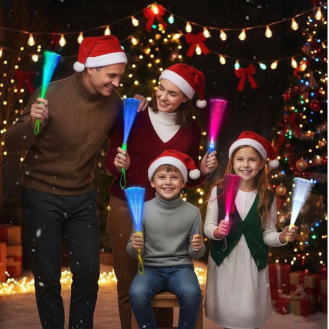 LovesTown 24PCS Glow Sticks Party Supplies, 3 Modes Colorful Flashing Glow in the Dark Toys LED Light Up Sticks Fiber Optic Wand for Kids Easter Party Favors Birthday Wedding