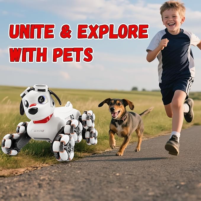 8WD Gesture Sensing Stunt Robot Dog RC Car Toys for Ages 8-13 Boys, Robot Toys for 6 7 8 9 10 11 12 Year Old Kids Birthday Gift, Outdoor & Indoor