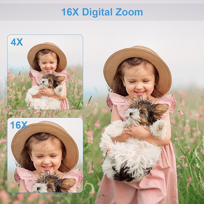 720P Digital Camera for Kids & Teens with 16X Zoom, Compact Portable Camcorder –