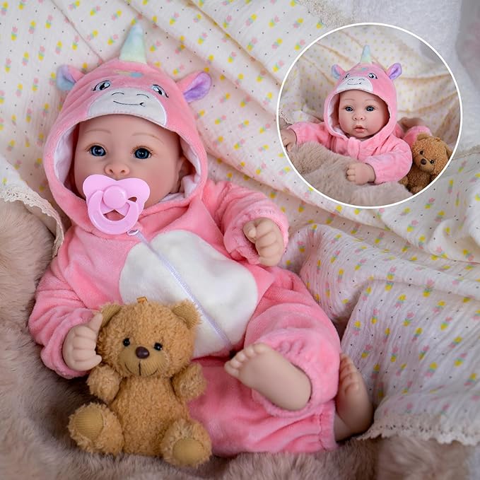 UOFTKIZ Baby Dolls - 17 Inches Real Life Girl Dolls with Soft Body, Gift for Kids 3+, Grandparents, New-Parents