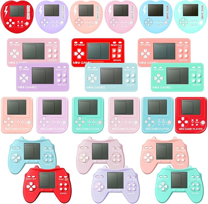 24Pcs Video Game Party Favors for Kids, Mini Gaming Party Favors Bulk Gifts Toys Goodie Bag Stuffers Return Gifts for Birthday Party for Boys and Girls