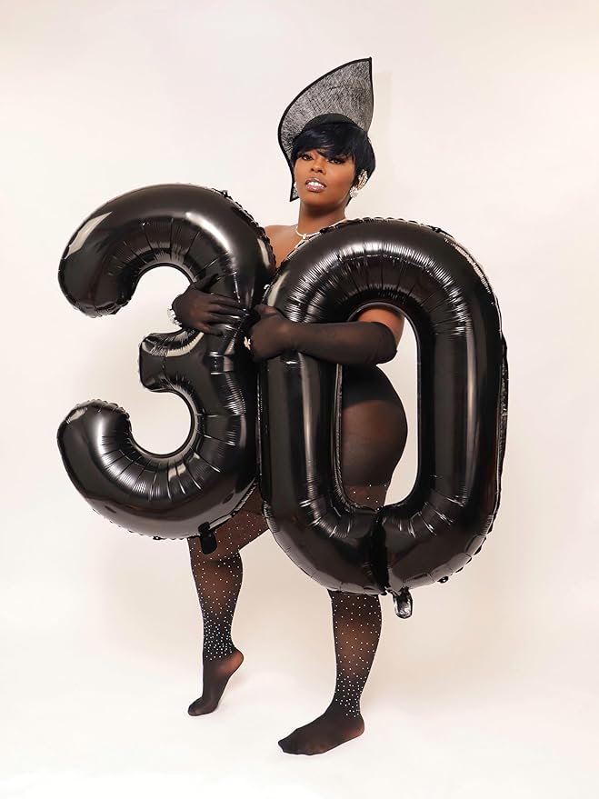 Numbers Balloon 3, 40 Inch Large Black Balloon for Three Year Old Birthday Decor, 3 13 30 31 Birthday Party Decorations for Wedding Supplies