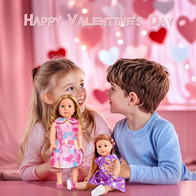 American 18 inch Doll Clothes Accessories-10 Set Doll Outfits for Girl Doll Clothes, Valentine's Toys Gifts for Kids Dressing up
