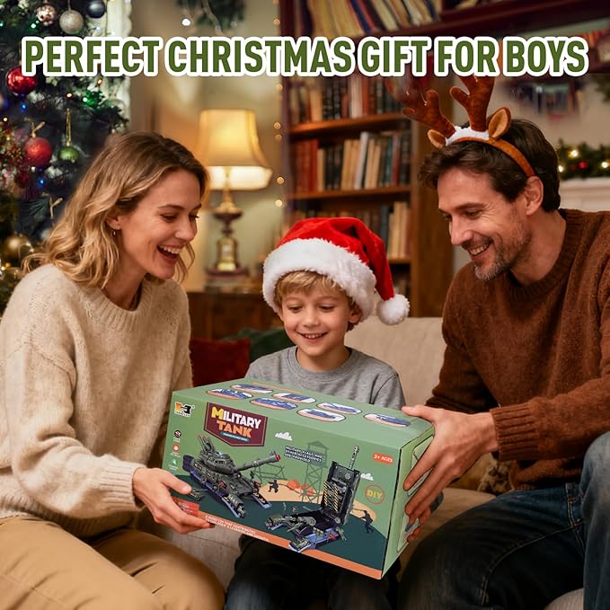 Army Tank Toys for Boys 3 4 5 6 7 8 Years Old, Military Toys Playset with 6 Mini Die-Cast Cars Helicopter & 10 Army Men Toy Soldiers, Kids Christmas Birthday Gifts Present for Boys Age 3+