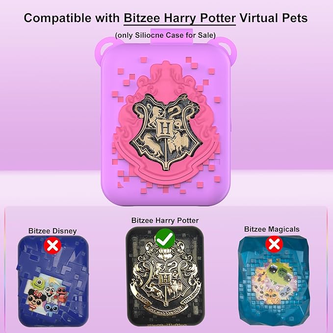 JCHPINE Silicone Cover Case for Bitzee Harry Potter Interactive Digital Pet, Protective Cover for Harry Potter Bitzee Pets Accessories (Purple)