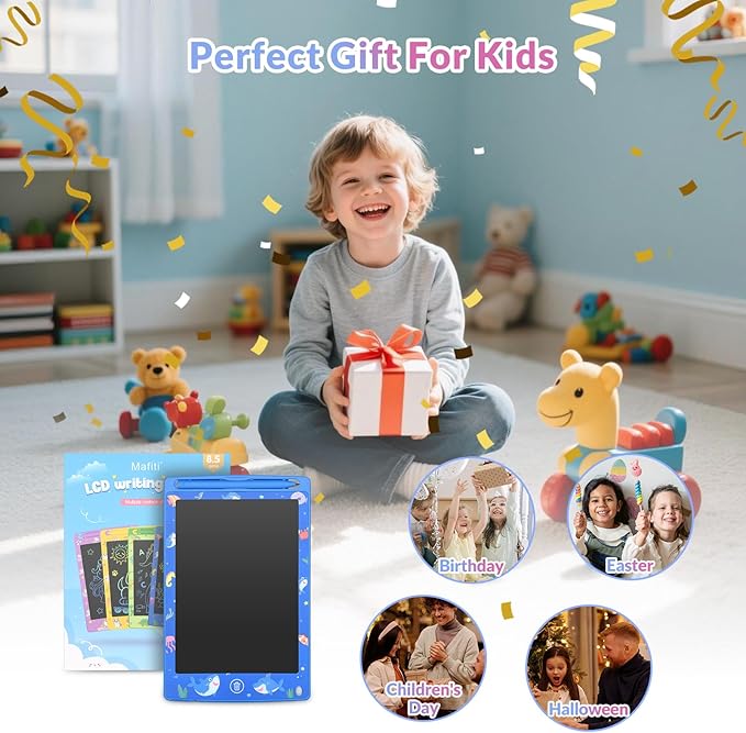 4 Pack LCD Writing Tablet for Kids 8.5 Inch Colorful Electronic Writing Drawing Pads Portable Doodle Board Gifts Travel Toys for Kids Boys Girls 3 4 5 6 Year Old