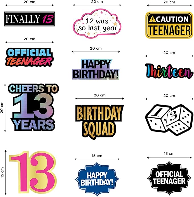 13th Birthday Hanging Swirls - 28 Pieces - Funny 13th Birthday Party Supplies for Him or Her - Decorations, Gifts and Favors