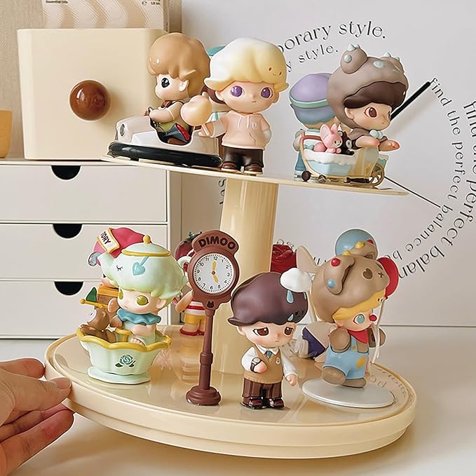 Clear Figures Display Case with Rotatable Stackable Figures Blind Box Doll Display Stand for Pop Mart Lego Collectibles Action Figures