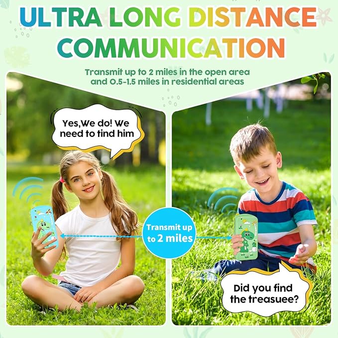 Walkie Talkies for Kids 2 Pack,Valentines Kids Gifts Instant Talker Long Range Chat Mode Talk & Hear at The Same Time Rechargeable Gift for 3-9Years Girls Boy Outdoor,Games, Hiking,Camping