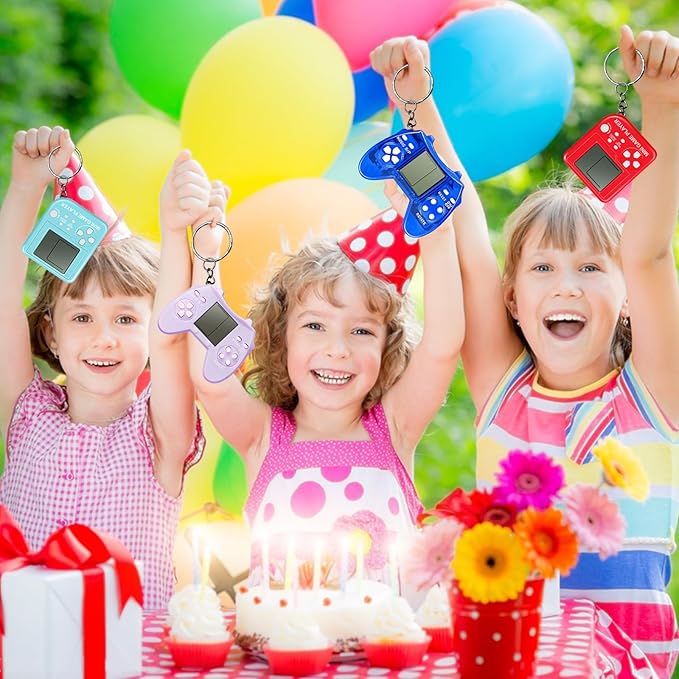 24 Pack Video Game Party Favors for Kids Video Game Keychain Video Game Birthday Party Supplies