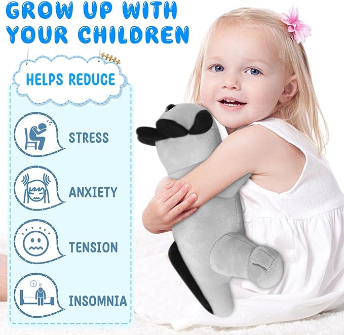 10.8 inch Plush Axolotl Stuffed Animal, Axolotl Plush Toys, Cute Stuffed Cotton Plush Pillow Kawaii Salamander Gifts for Girls & Boys, Plushies has (Gray Axolotl Plush)