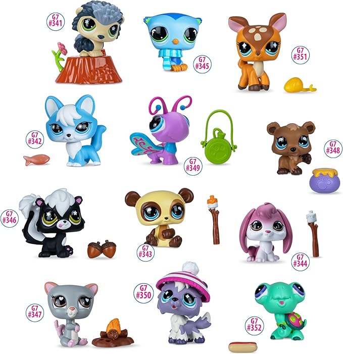 Littlest Pet Shop - Cozy Campfire Play Pack - Series 4 - Gen 7 Authentic LPS Bobble Head Toy Figure, Collectible Toy Animal, Ages 4+