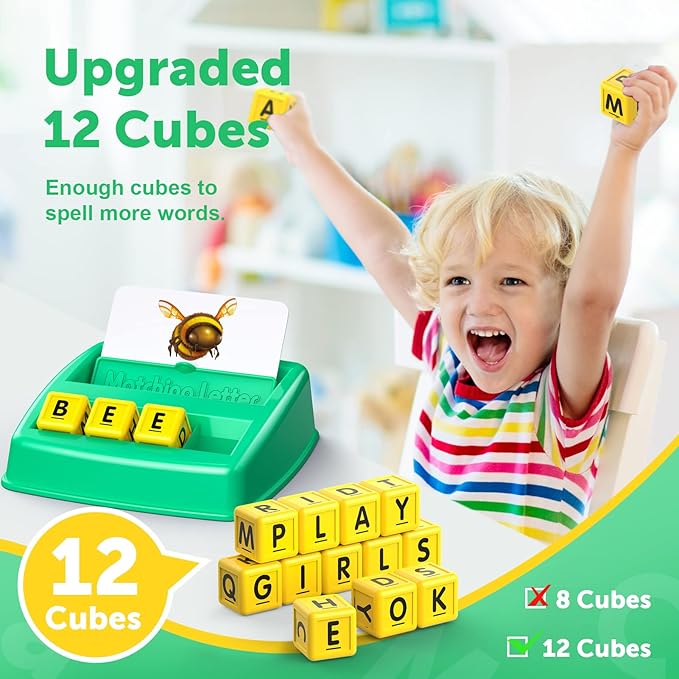 Educational Toys for 3 4 5 Year Old for Toddlers 2-4 Year Matching Letter Games for 3-5 Montessori Toys for Kids Toy for Ages 2-4 4-6 Birthday Halloween Christmas Easter Gifts for 3-5 Year Old