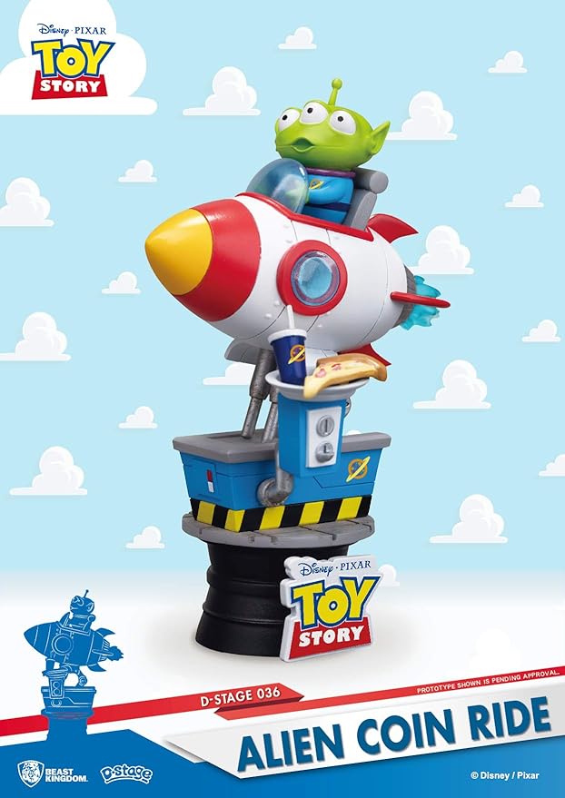 Beast Kingdom Toy Story: Alien Coin Ride Ds-036 D-Stage Series Statue, Multicolor
