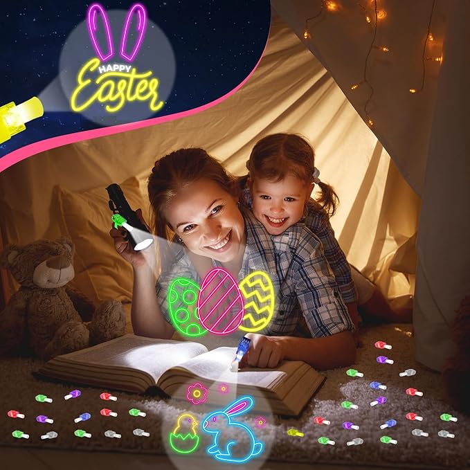 36Pcs Easter LED Finger Lights Bunny Egg Party Favors Glow in the Dark Light Up Finger Lights Themed Toys Bulk for Birthday Party Goodie Bag Stuffer Birthday Gifts Classroom Prize