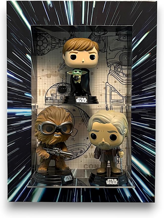 Light Speed Shadowbox Frame – USA Made Showcase for Figurines, Collectibles, Comic Books, Actions Figures, Toys – Lightweight & Durable Corrugated Display Case with Optional Shelves (2 Pack)