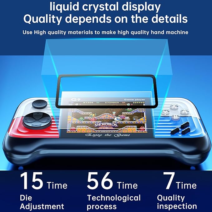 Retro Mini Video Games Portable Handheld Game，Handheld Game Console with Classical FC Games 3.0" Color Screen，Birthday for Boys Girls and Adults (Blue)