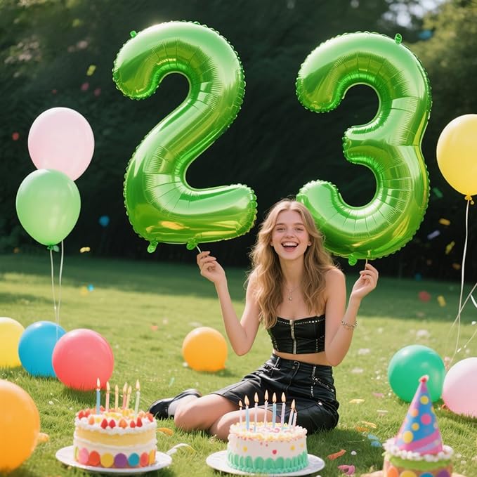 40 Inch Light Green Balloon Number 2 Balloon,Number Balloons Big Giant Jumbo Number 2 Foil Mylar Balloons for 12th Birthday Party Anniversary Events,Wedding Anniversary Party Decorations
