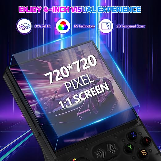 UYTGXEN XF40V Retro Handheld Game Console with 2*Detachable Long Joysticks, 4.0-Inch HD IPS Screen Retro Gaming Console, Preloaded Classic Games with Multiple Emulator, Pocket Video Gaming